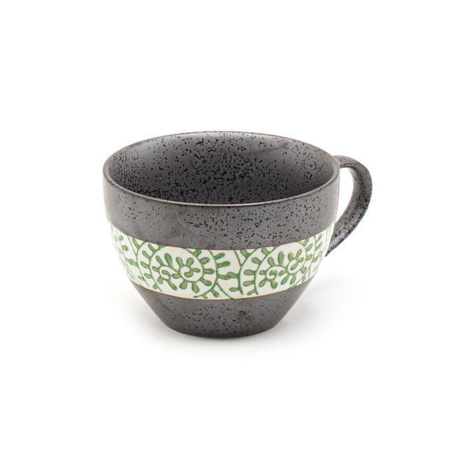 Green Vine Band Ceramic Mug