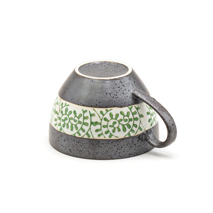 Green Vine Band Ceramic Mug
