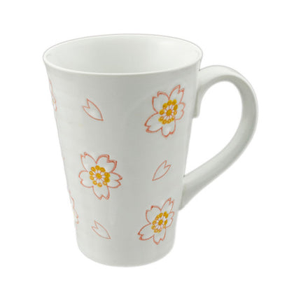 Flowering Porcelain Mug 16oz, White Peach