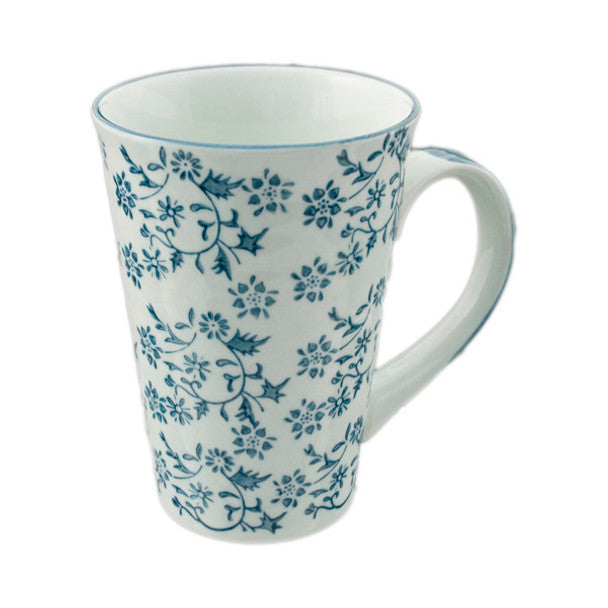 Flowering Porcelain Mug 16oz, Blue Branch