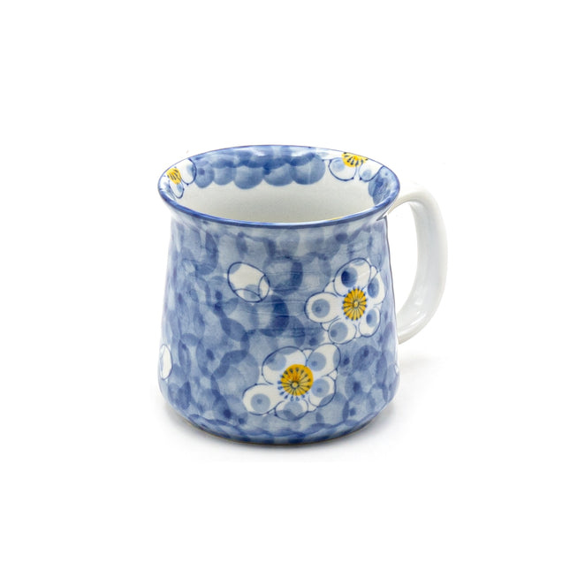 Blue Watercolor Dots Cherry Blossom Mug