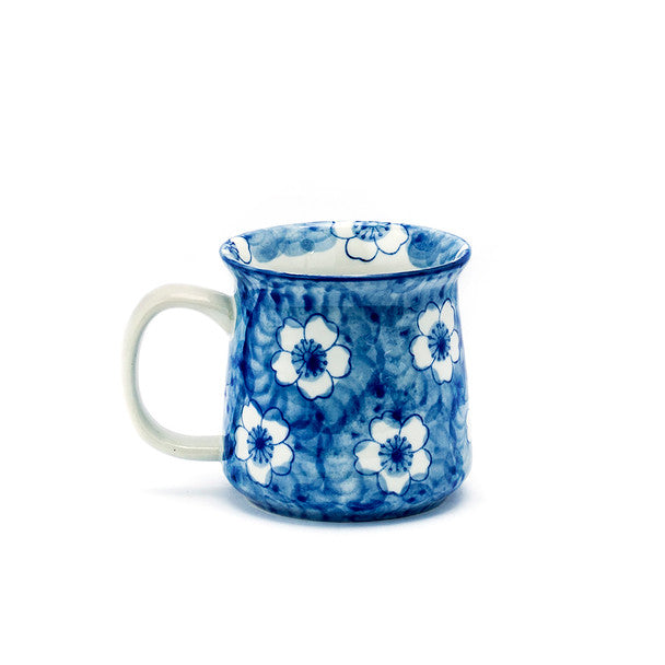 Blue Inked Cherry Blossom Mug