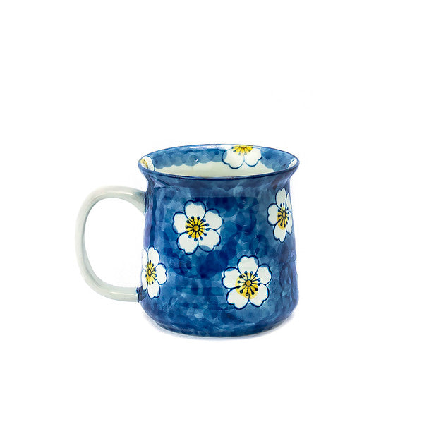 Blue and Yellow Cherry Blossom Mug