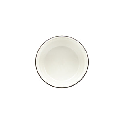 White Floral Round Bowl with Lid 5"D