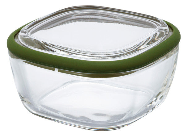 Hario Square Glass Container 250mL/600mL, Red/Green