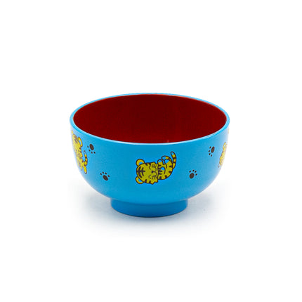 Japanese Blue Lacquer Bowl for Kids, Tiger Pattern 3.75"D