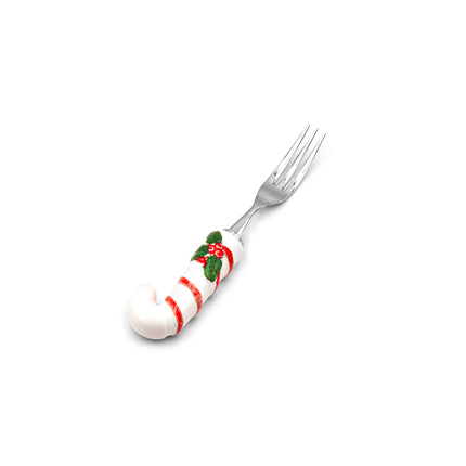 Christmas Candy Cane Dessert Fork 4pc Set