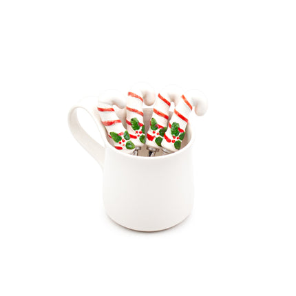 Christmas Candy Cane Dessert Spoon 4pc Set