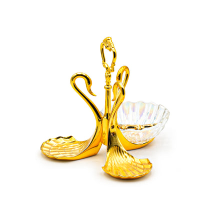 Swan Handle Glass Serving Dish Set