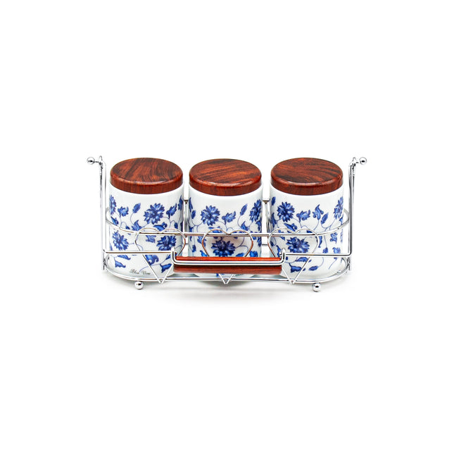 Condiment Jars with Wood Lids Set, Made in Korea