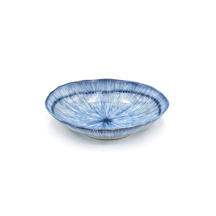 Japanese Elegant Blue Oval Plate, Set of 2
