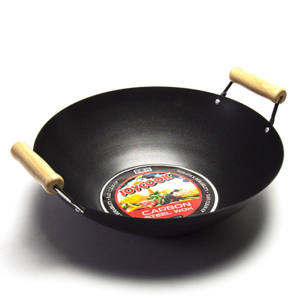 Joycook Carbon Steel Wok 15"D with 2 handles - Set of 6