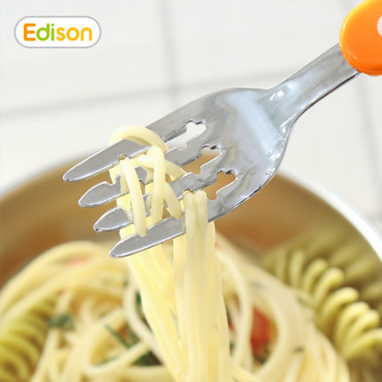 Kid Chopsticks Spoon & Fork Set Edison Friends Rabbit Set White Right Handed Stainless Steel