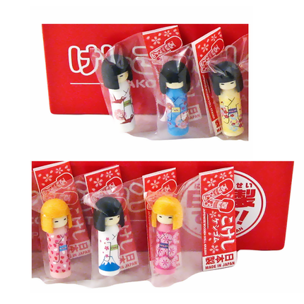 Kokeshi Doll Erasers 60pc