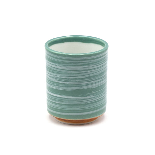 Japanese Stripe Ceramic Cup - Green
