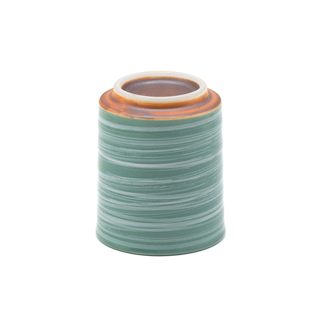 Japanese Stripe Ceramic Cup - Green