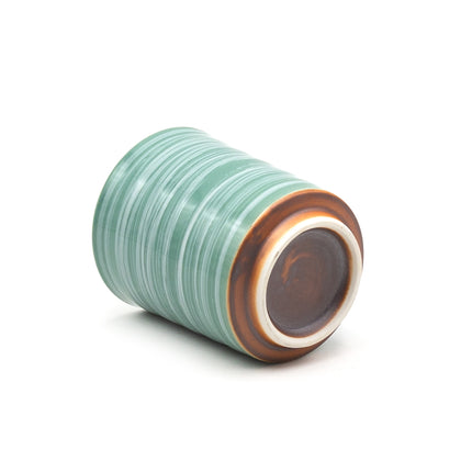 Japanese Stripe Ceramic Cup - Green
