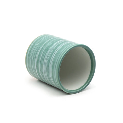 Japanese Stripe Ceramic Cup - Green