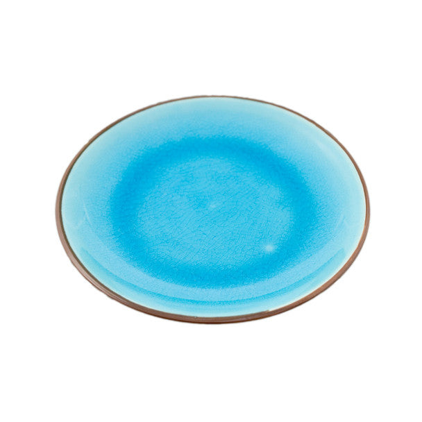 Two Tone Reactive Glaze Blue Plate 7"D, Set of 6