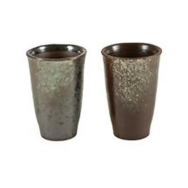 Black & Brown Ceramic Beer Tumbler - 2 pcs 4.5 oz