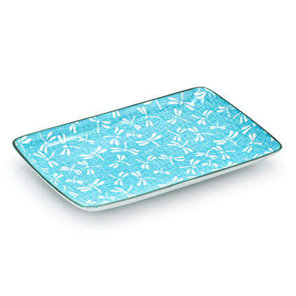 Japanese Dragonfly Sushi Plate Set for 2 - Blue