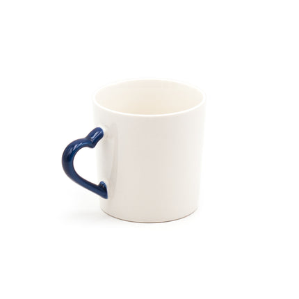 Japanese Ceramic Cup Elephant Print Heart-Shaped Handle