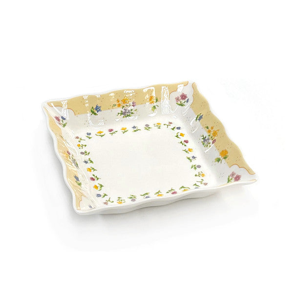 Blue House Square Garden Plate Set 4pc