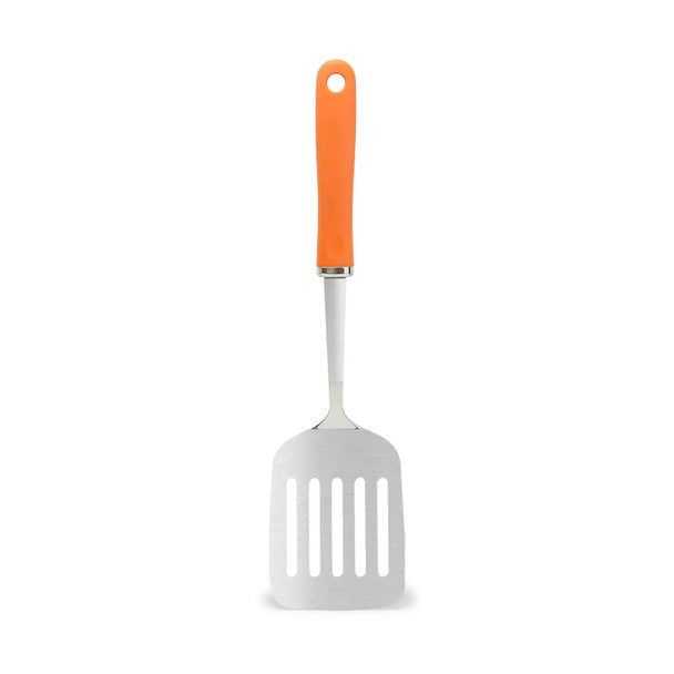 Stainless Steel Turner with Silicone Grip Handle, Orange