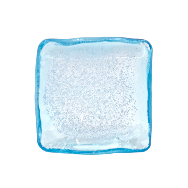 Blue Glass Square Small Plate - Set of 10