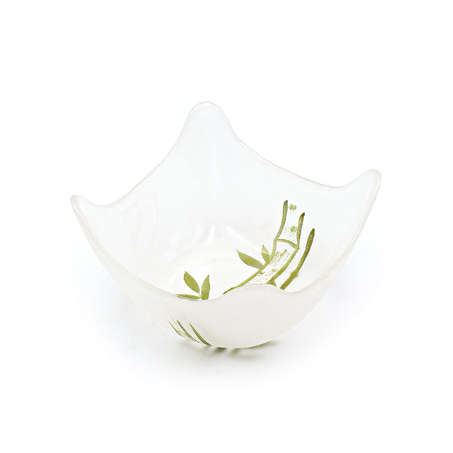 Square Glass Bowls 4PC Set - Bamboo