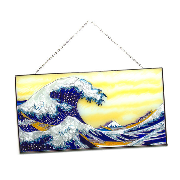 The Great Wave Off Kanagawa Art Glass Suncatcher