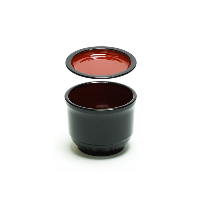 Black/Red Soba Sauce Cup with Lid