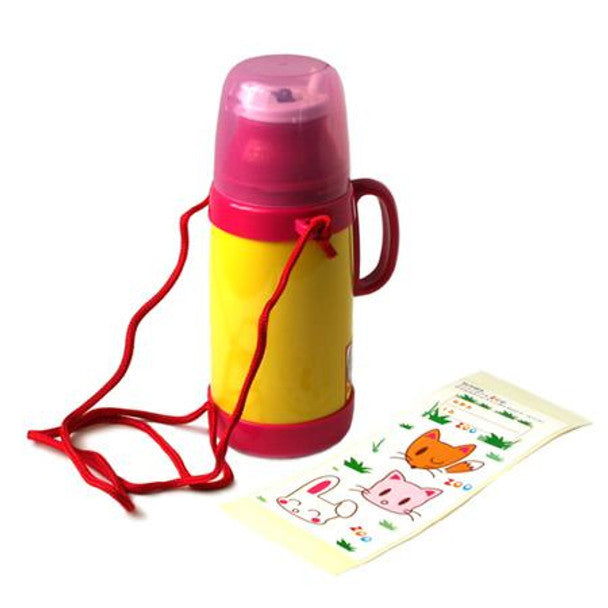 Vacuum Bottle with Custom Sticker - Pink