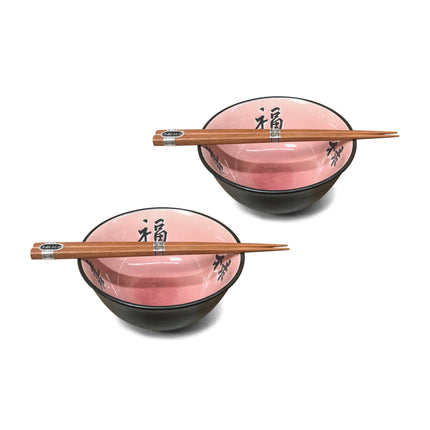 Good Fortune Bowl with Chopsticks - Set of 2