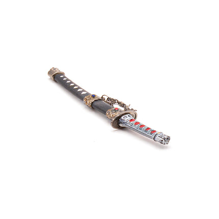 Japanese Samurai Sword Letter Opener with Stand 6.5"- Black