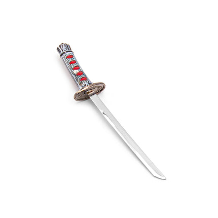 Japanese Samurai Sword Letter Opener with Stand 6.5"- Black
