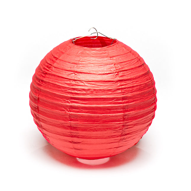 Plain Red Paper Hanging Lantern 11.5"D - Set of 12