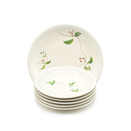 Botanical Leaf Design Porcelain Plate 6PC Set