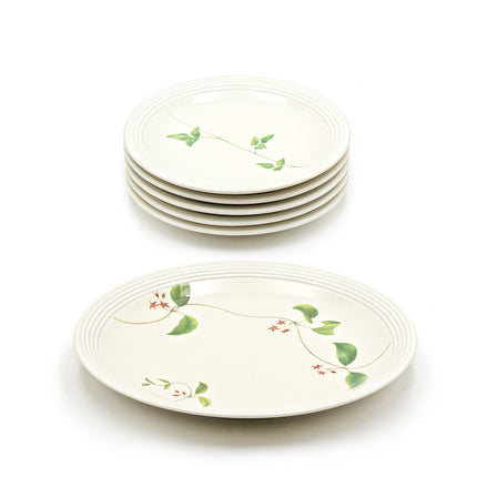 Botanical Leaf Design Porcelain Plate 6PC Set