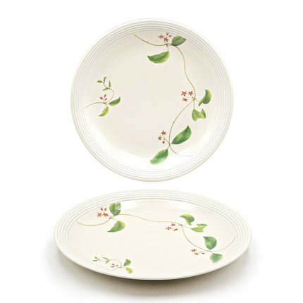 Botanical Leaf Design Porcelain Plate 6PC Set