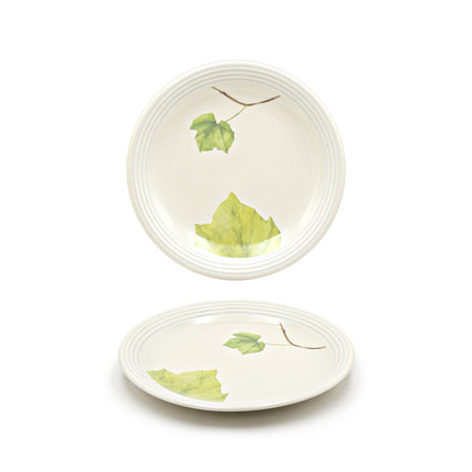 Botanical Leaf Design Porcelain Plate 6PC Set