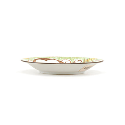 Japanese Round Ceramic Plate Green Monkey 6.5"D