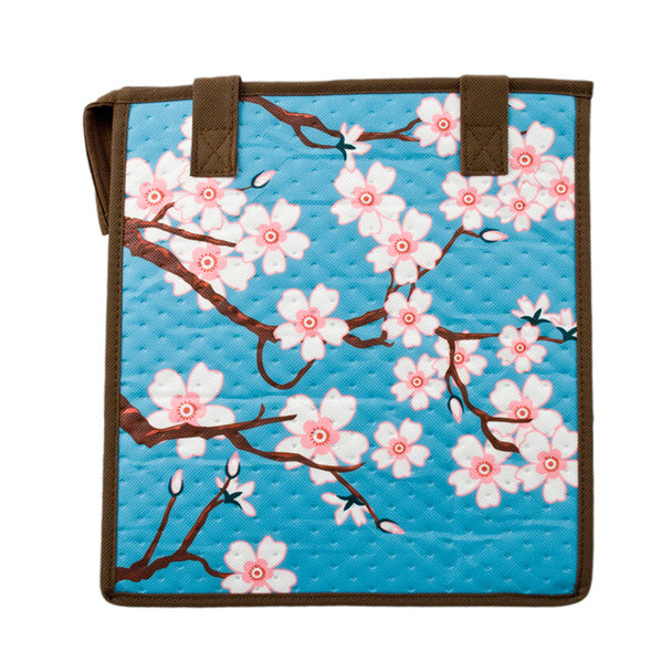 Insulated Lunch Bag with Zipper 10.25" x 6.5" x 11" - Cherry Blossom