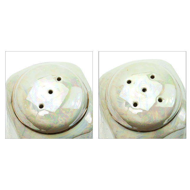 Japanese Art Deco Ceramic Salt & Pepper Set - Purple