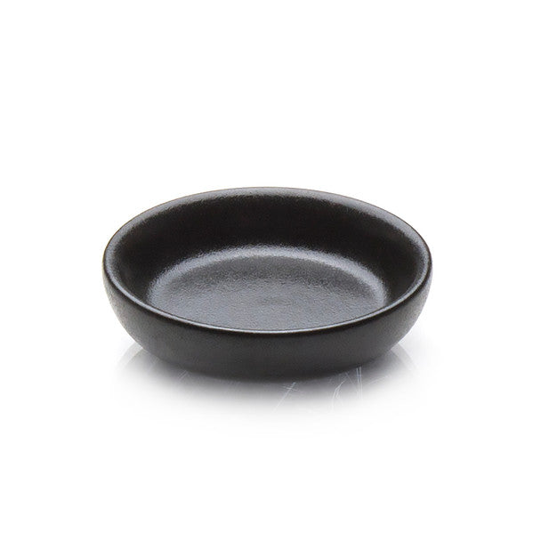 JX Black Round Sauce Plate - Set of 5