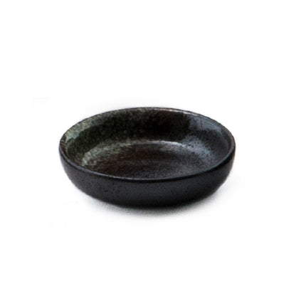 JX Green Accent Black Round Sauce Plate - Set of 5