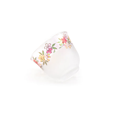 Japanese Kawamura Glass Tea Cup & Plate Set (Pink)