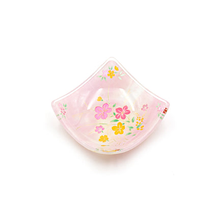 Japanese Kawamura Glass Tea Cup & Plate Set (Pink)