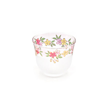 Japanese Kawamura Glass Tea Cup & Plate Set (Pink)