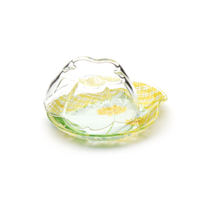 Japanese Kawamura Glass Dessert Bowl & Plate Set (Yellow)